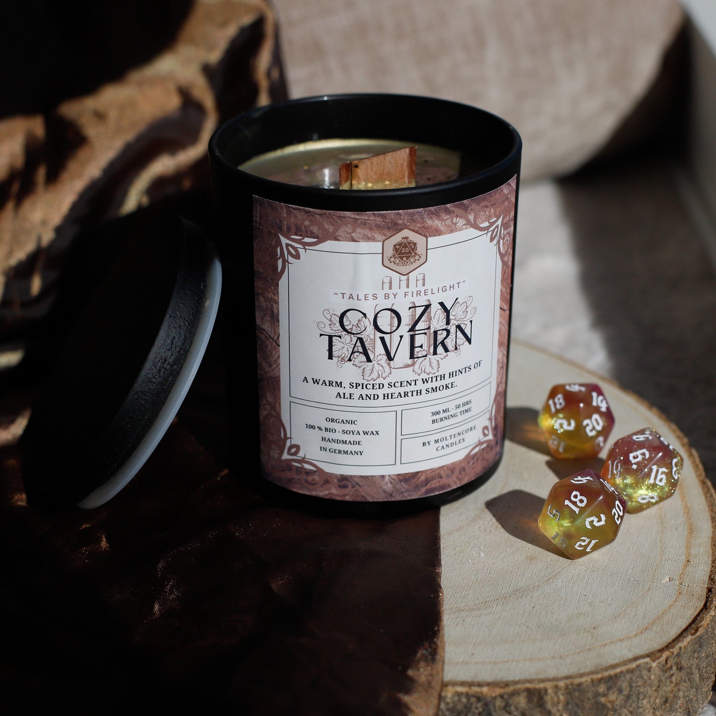 Cozy Tavern scented soy candle - "Tales by Firelight" 300 ML