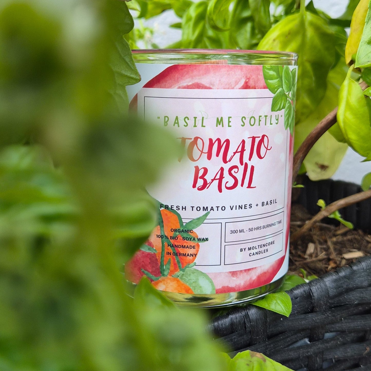 Tomato Basil handmade soy candle by moltencore candles