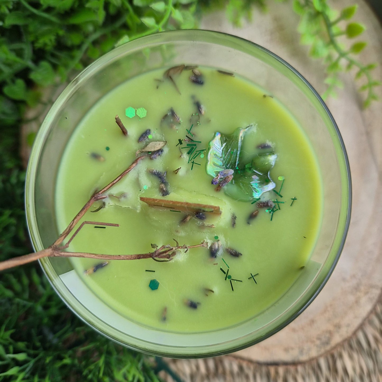 garden vibes rosemary candle by moltencore candles