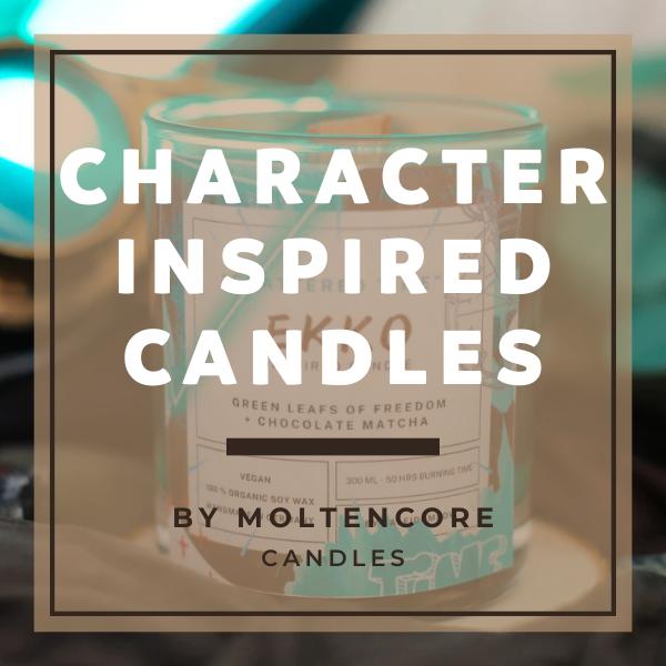 character inspired candles by moltencore candles