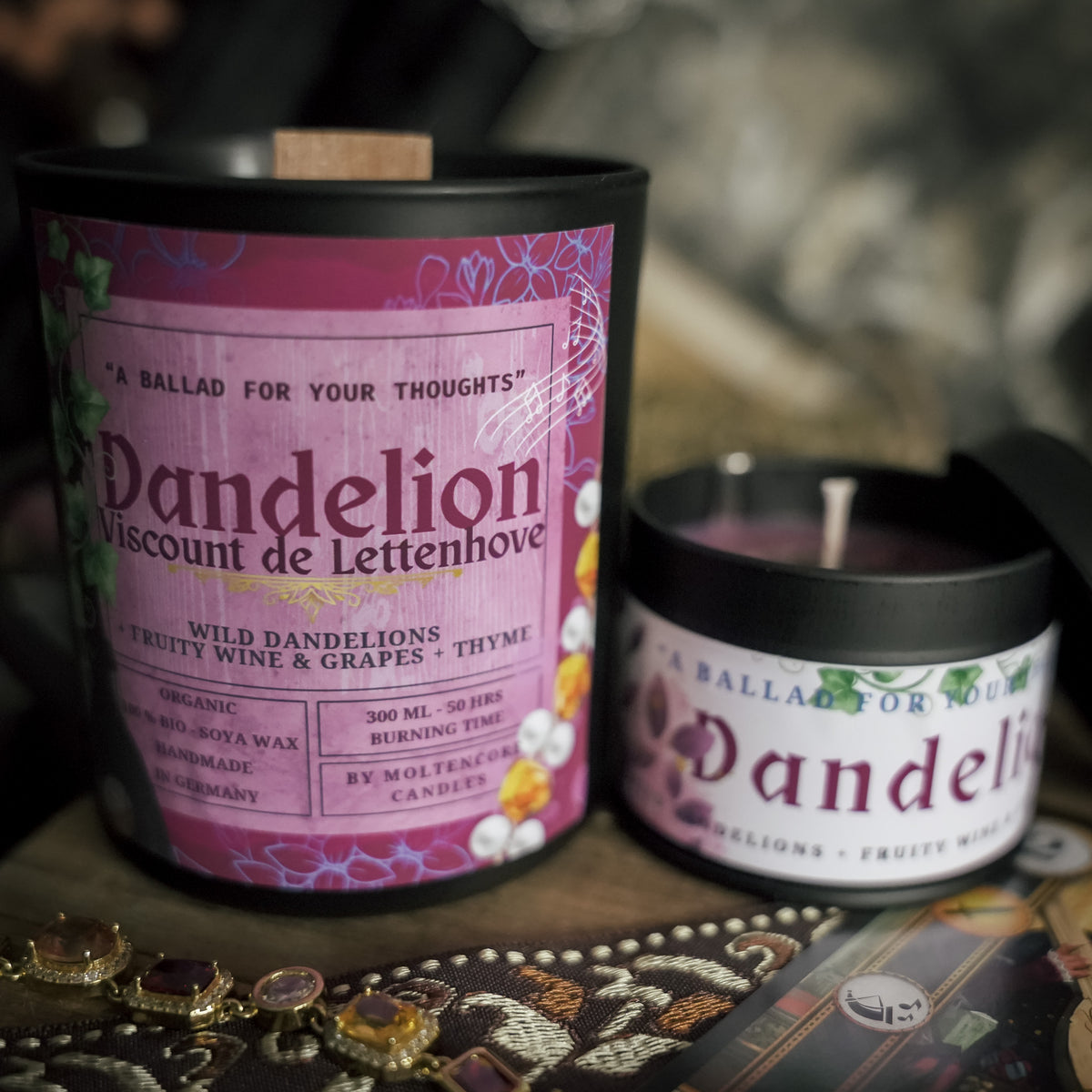 Dandelion/ Jaskier inspired candle - The Witcher inspired soy candle 100 ML