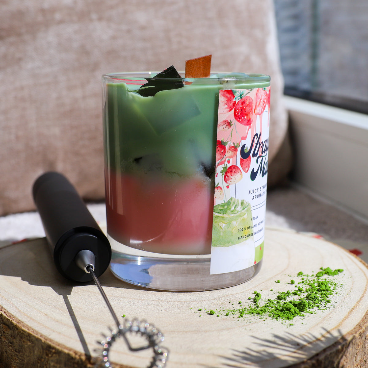 Ncore Delicious Strawberry Matcha soy candle -