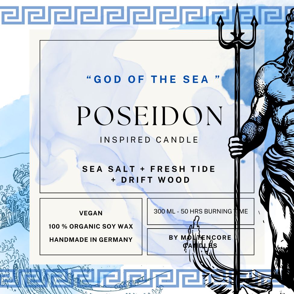 POSEIDON inspired scented candle - 'EPIC' inspired soy candle 300 ML