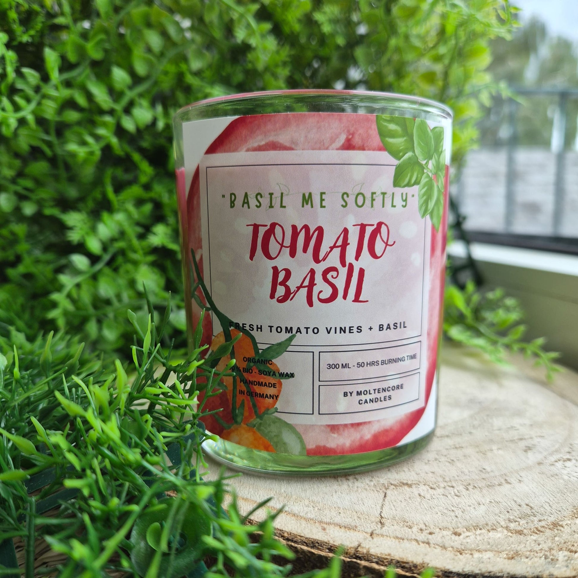 Tomato Basil handmade soy candle by moltencore candles